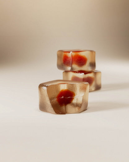 Close-up of stacked summer gummies